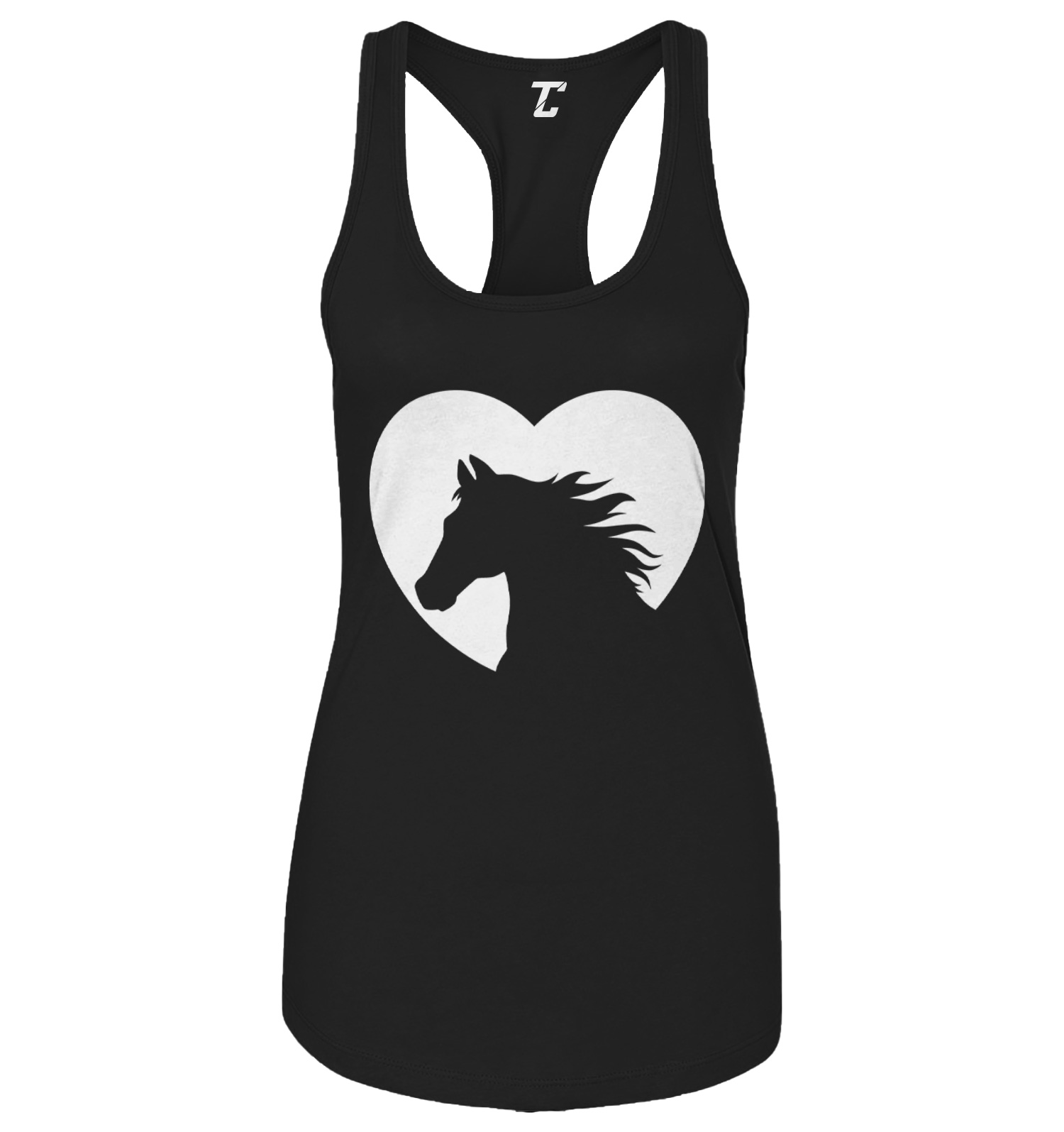 Heart With Horse Silhouette – Equestrian Animal Love Women’s Tank