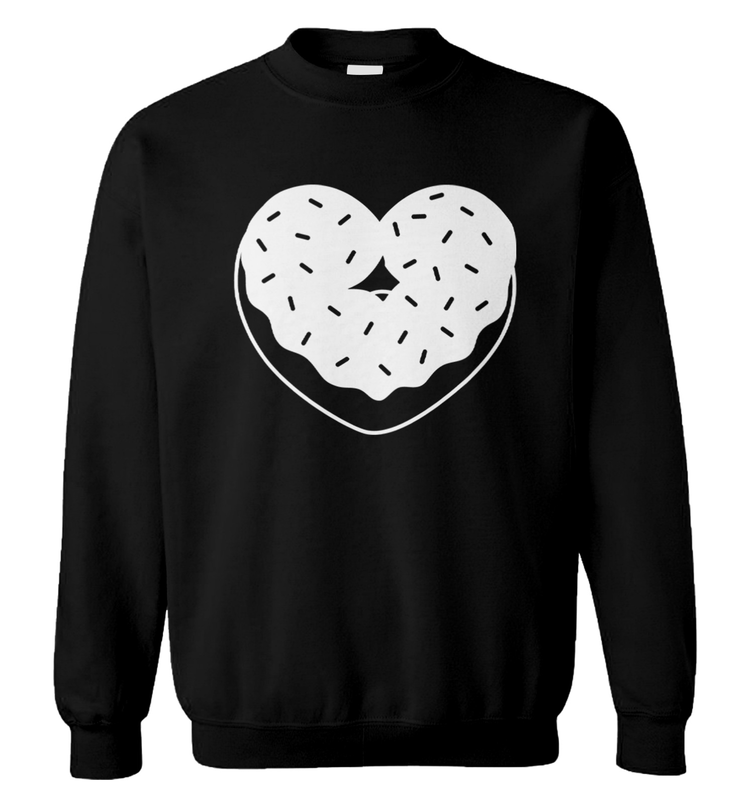 Donut Heart - Valentine's Day Food Dessert Pastry Love Unisex Sweatshirt - Picture 2 of 12
