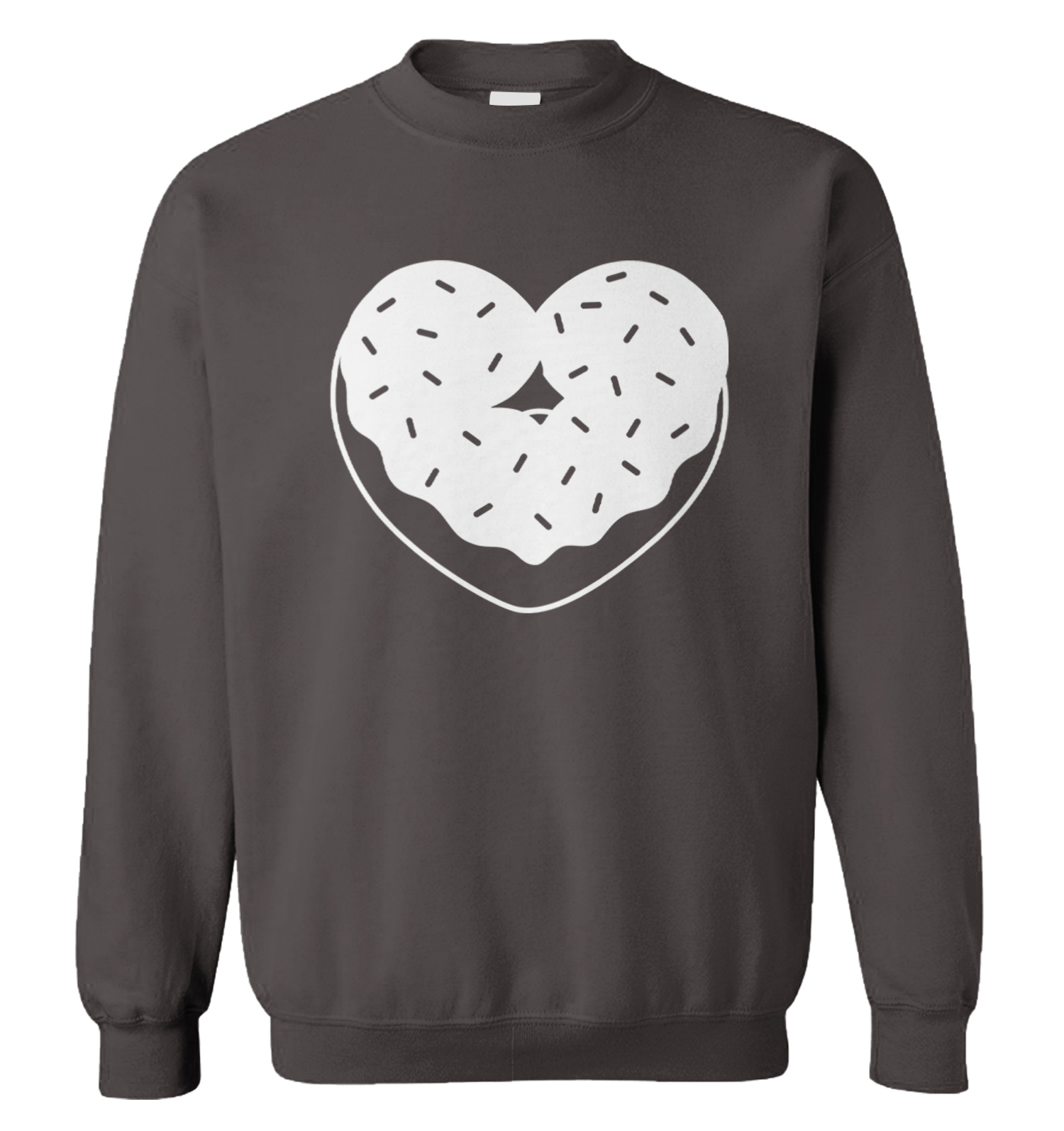 Donut Heart - Valentine's Day Food Dessert Pastry Love Unisex Sweatshirt - Picture 4 of 12