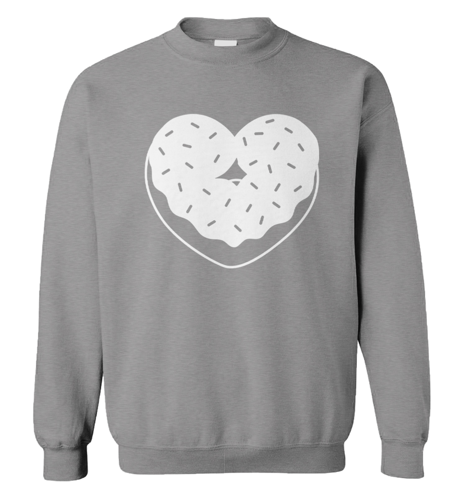 Donut Heart - Valentine's Day Food Dessert Pastry Love Unisex Sweatshirt - Picture 6 of 12