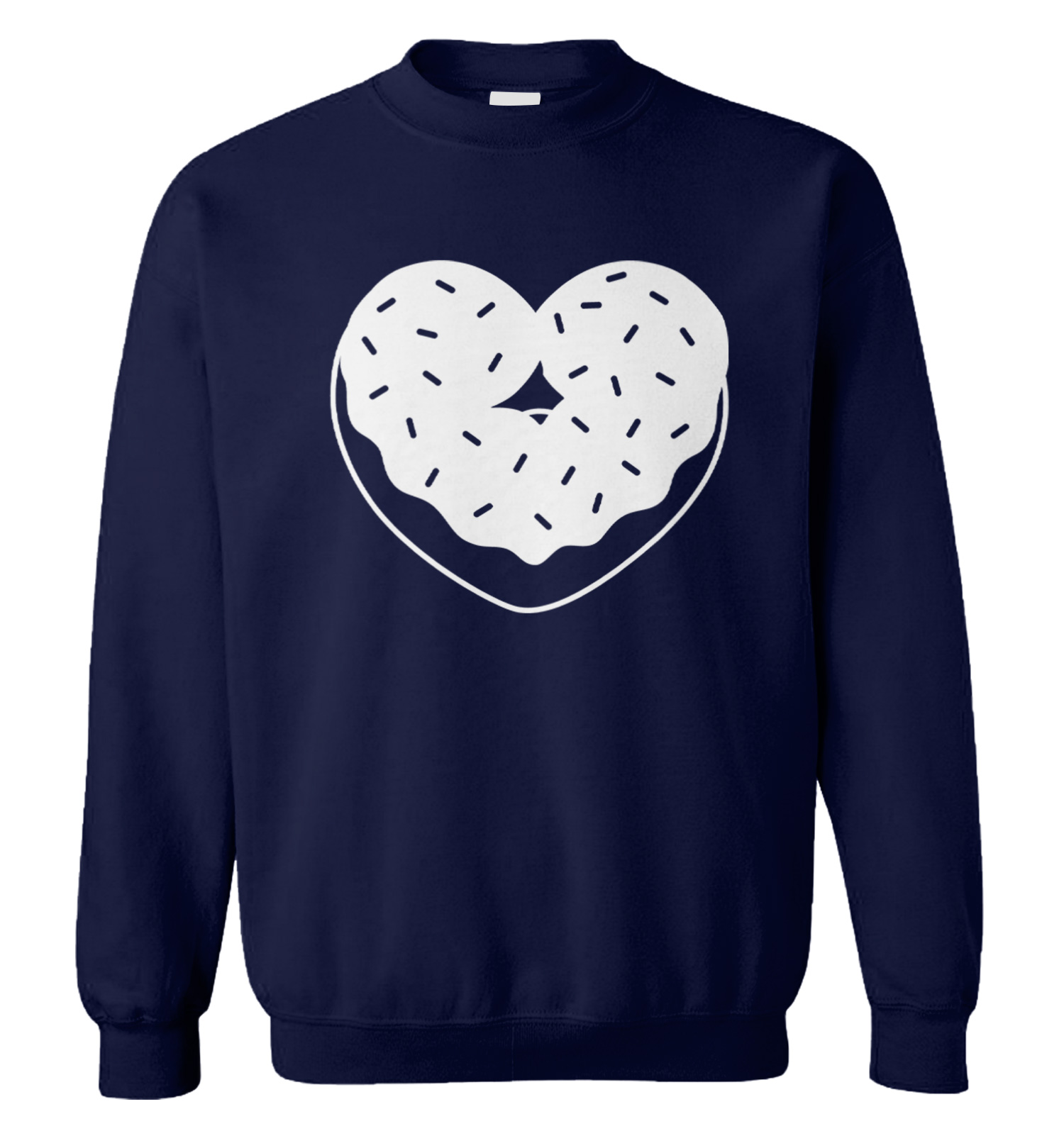 Donut Heart - Valentine's Day Food Dessert Pastry Love Unisex Sweatshirt - Picture 7 of 12