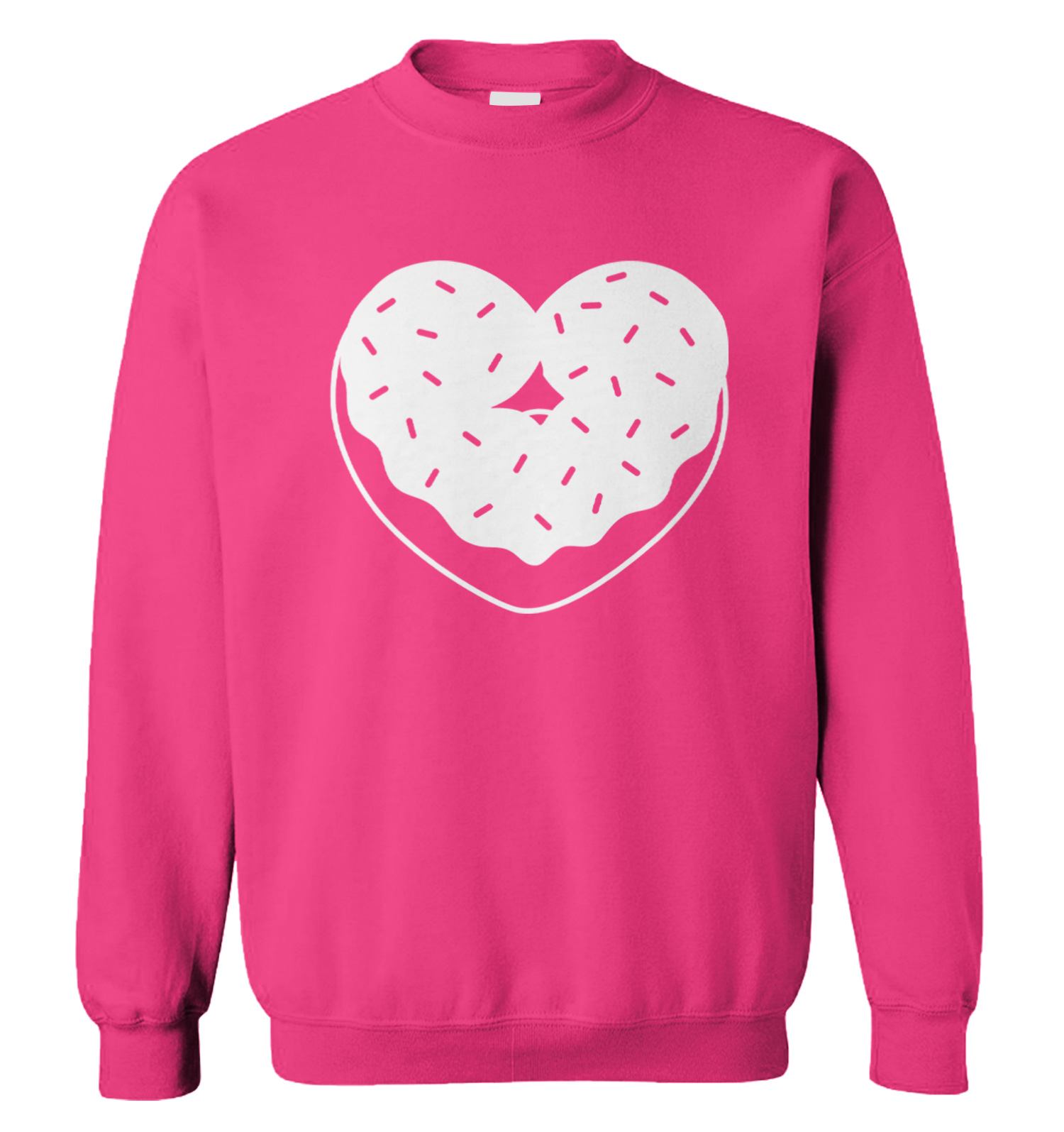 Donut Heart - Valentine's Day Food Dessert Pastry Love Unisex Sweatshirt - Picture 9 of 12