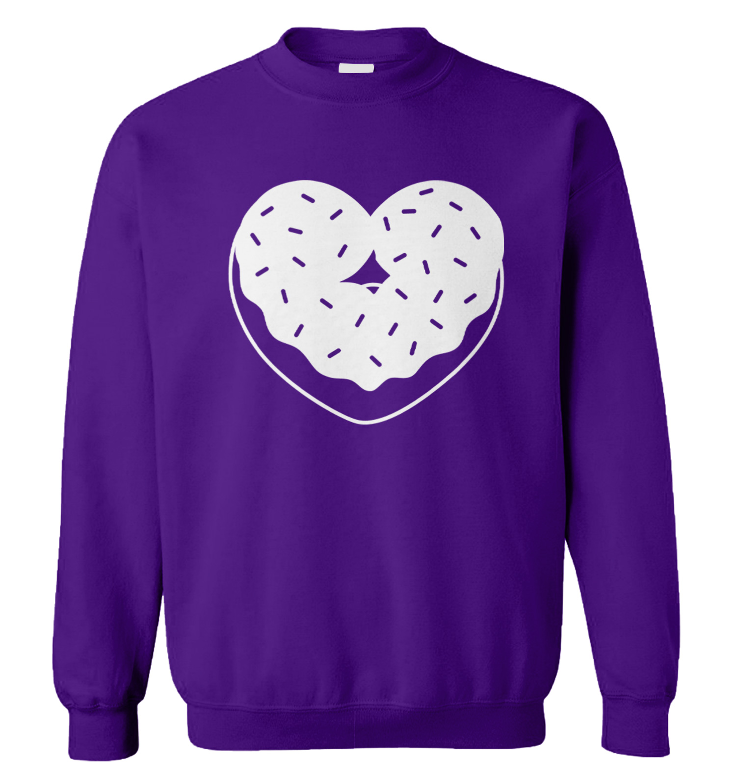 Donut Heart - Valentine's Day Food Dessert Pastry Love Unisex Sweatshirt - Picture 10 of 12