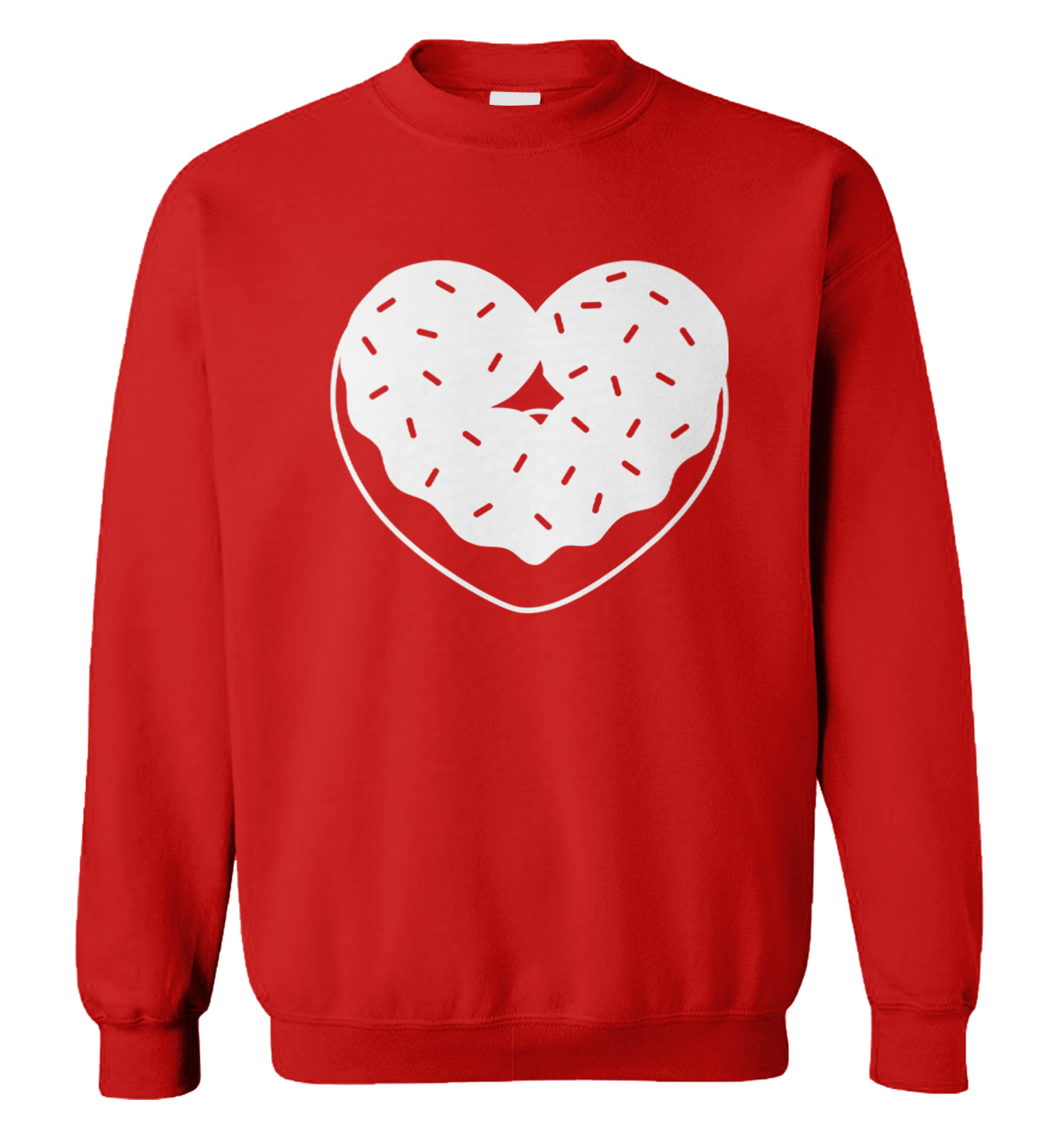 Donut Heart - Valentine's Day Food Dessert Pastry Love Unisex Sweatshirt - Picture 11 of 12