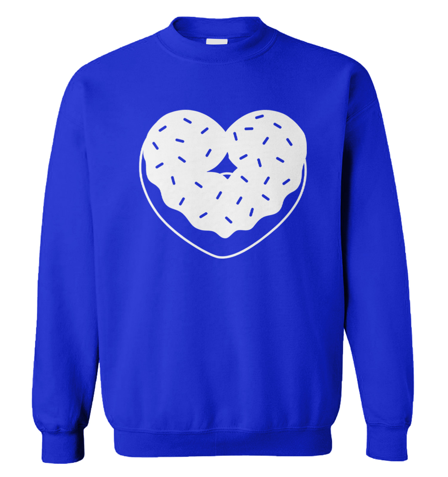 Donut Heart - Valentine's Day Food Dessert Pastry Love Unisex Sweatshirt - Picture 12 of 12
