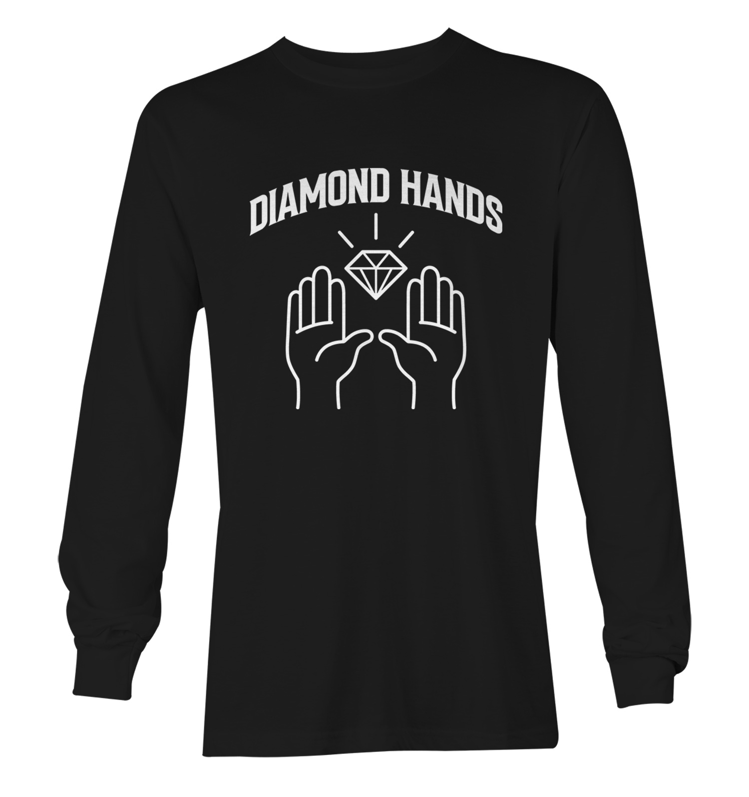 Diamond Hands Hold To The Moon - Crypto Currency Unisex Long Sleeve Shirt |  eBay