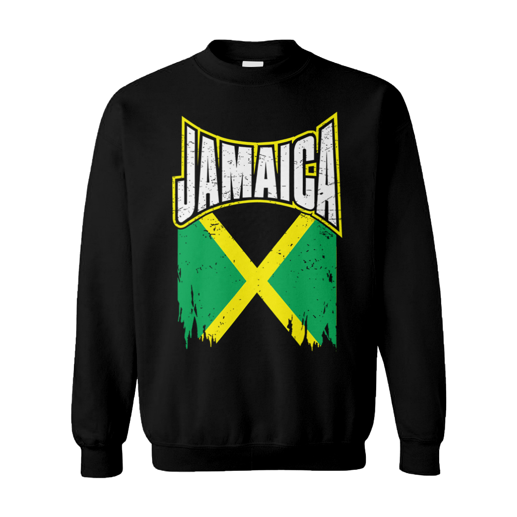 Torn Jamaica Flag - Kingston Rasta Country Proud Pride Unisex Sweatshirt