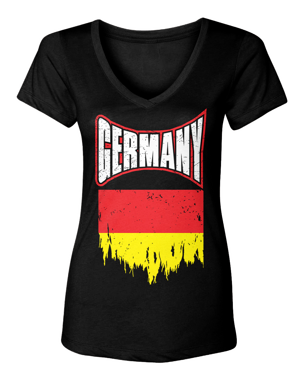 Torn Germany Flag – Deutschland Country Proud Pride Women’s V-Neck T-Shirt