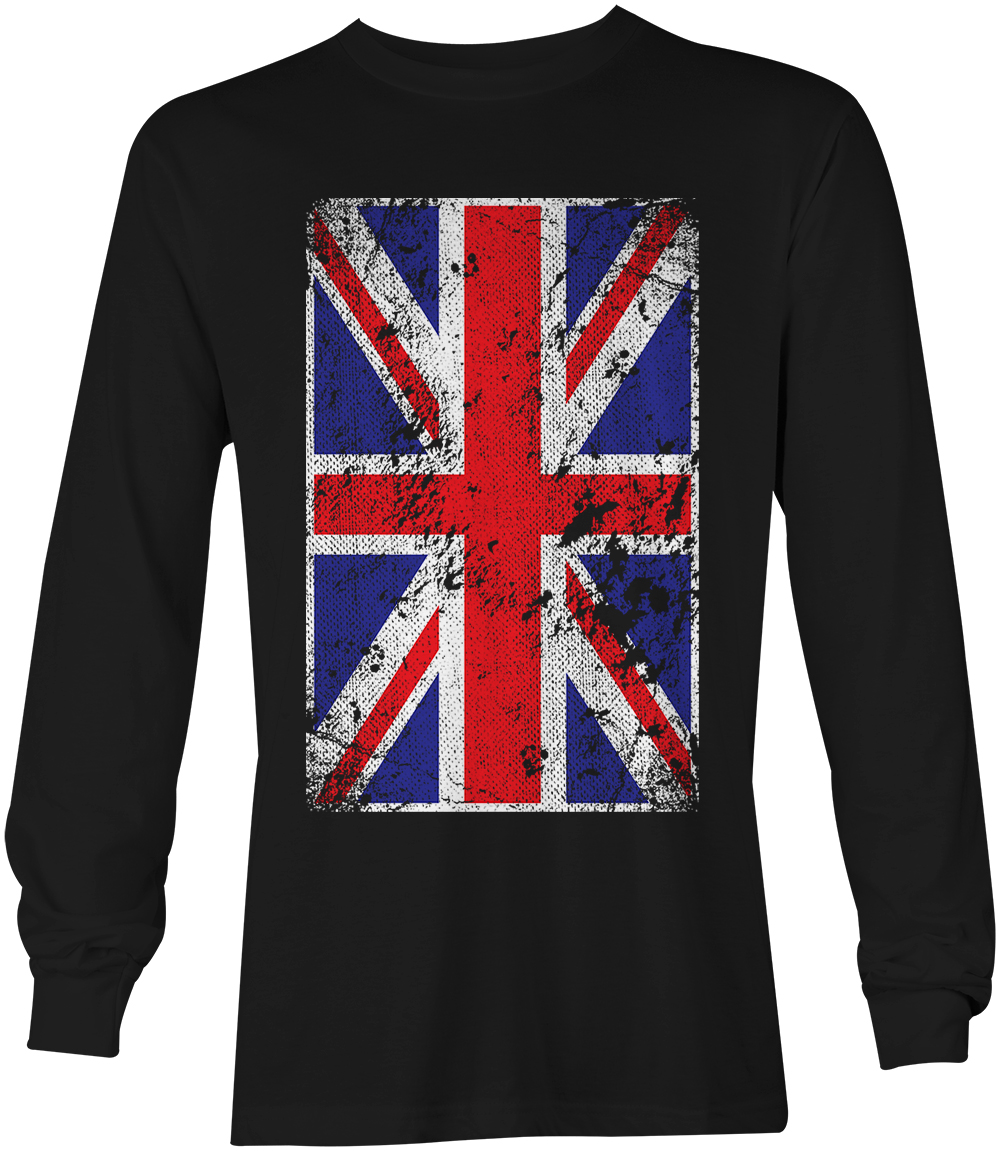 Distressed Great Britain Flag – Union Jack UK Pride Unisex Long Sleeve Shirt