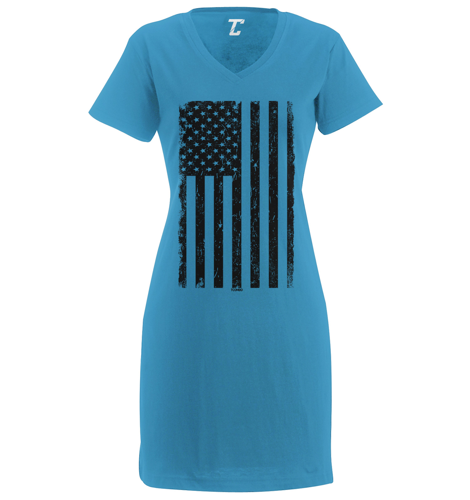 Distressed Black USA Flag – United States 4th Of July Women&rsquo;s Dress