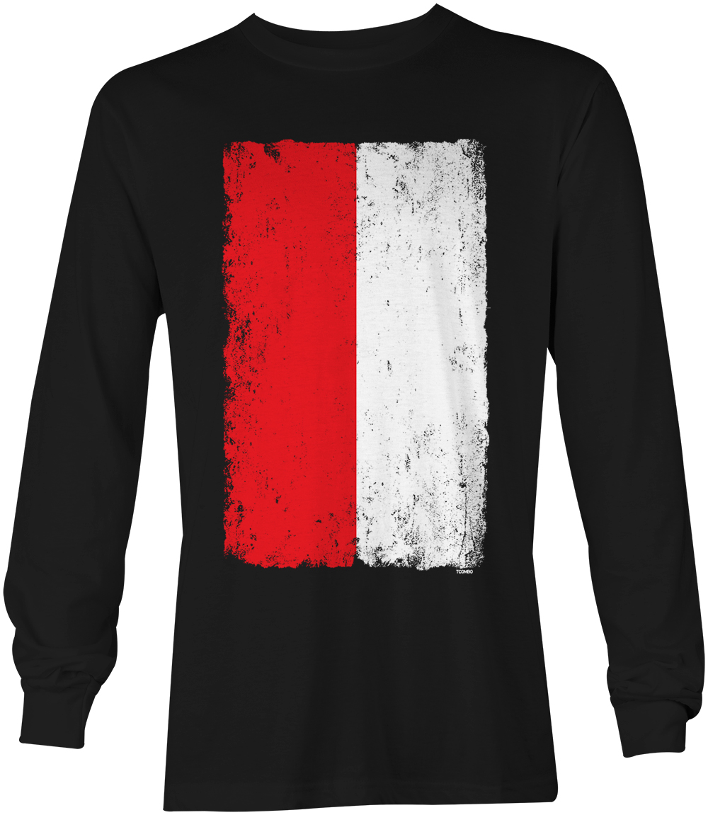 Distresed Poland Flag – Polish Polska Country Pride Unisex Long Sleeve Shirt