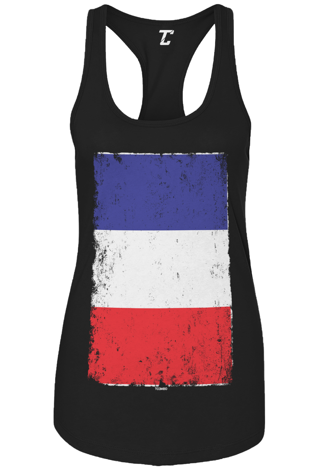 Distressed France Flag – French Paris Heritage Pride Women’s Tank