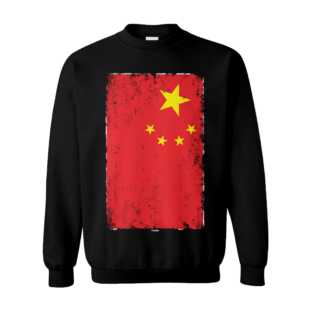Distressed China Flag – Chinese Heritage Proud Pride Unisex Sweatshirt