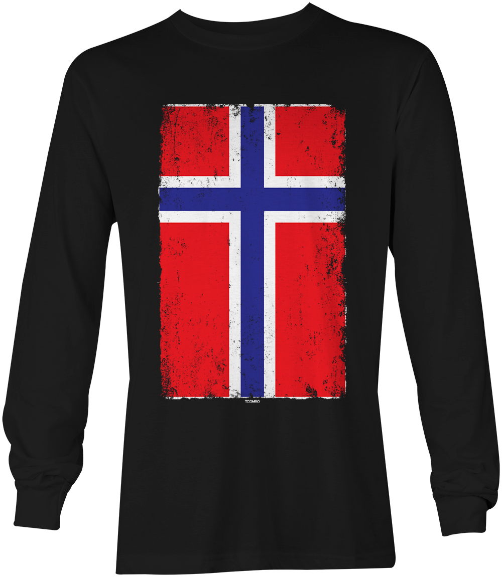 Distressed Norway Flag – Norwegian Heritage Proud Pride Unisex Long Sleeve Shirt