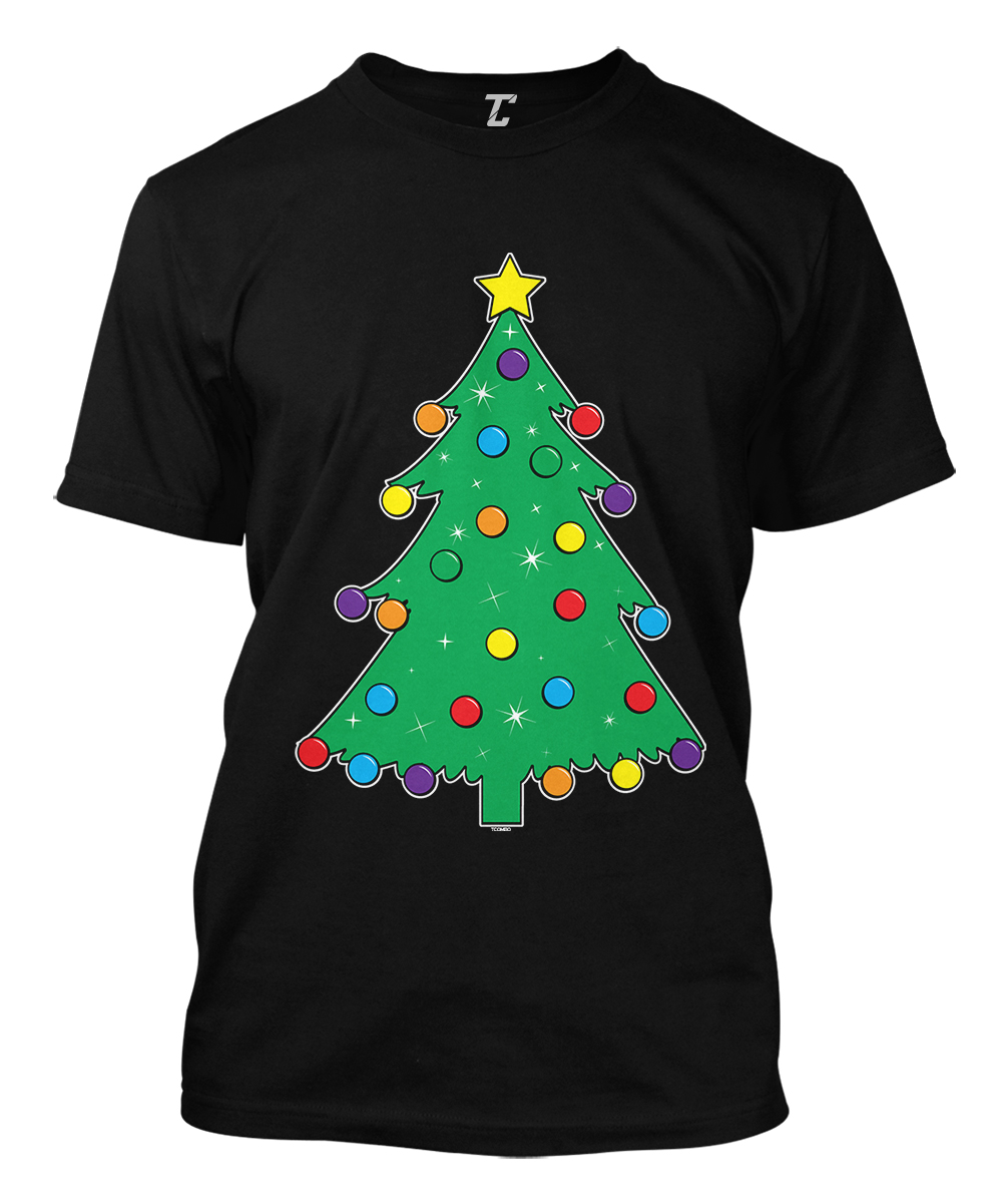 Christmas Tree Decorated – Ornaments XMAS Santa Claus Men’s T-shirt