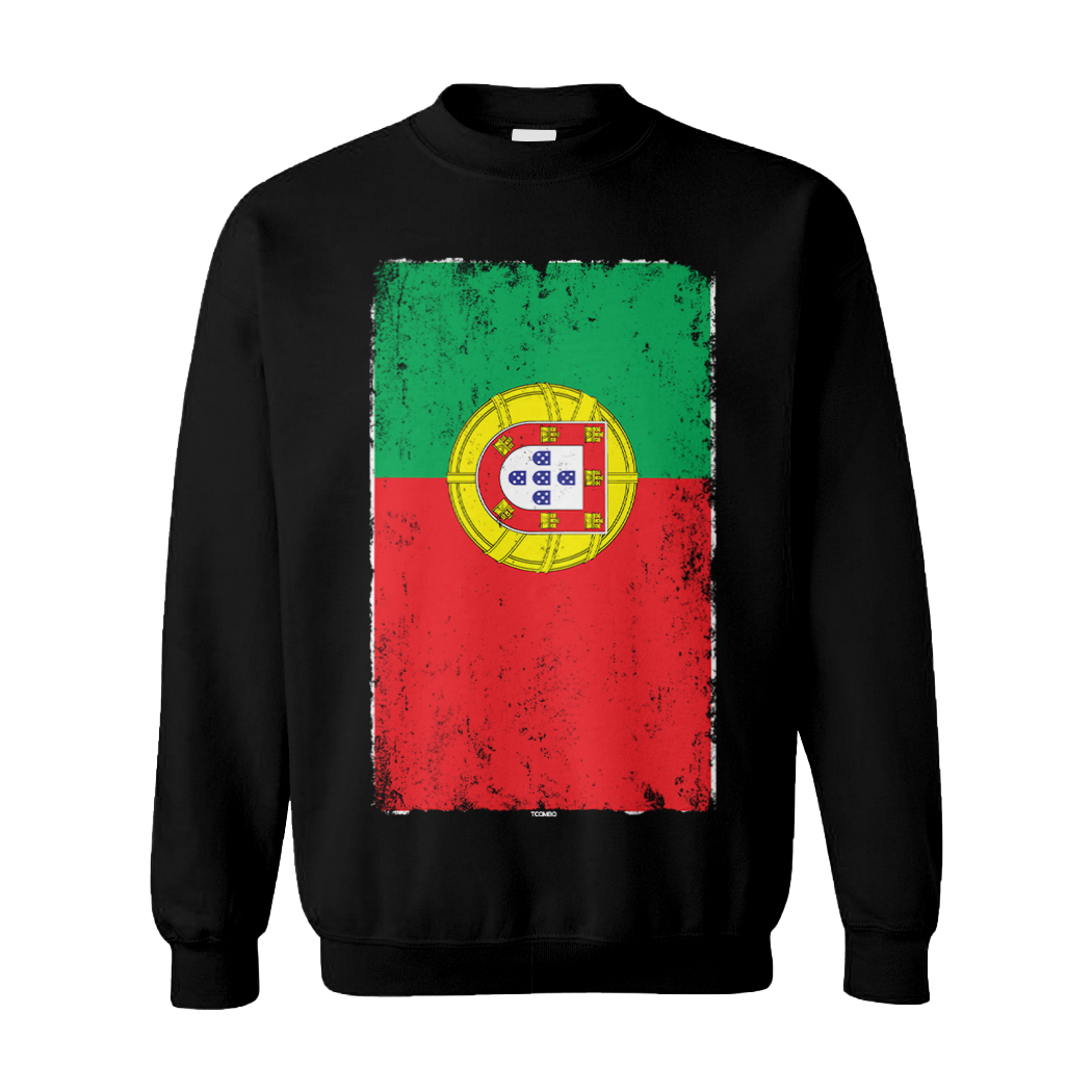 Distressed Portugal Flag – Portugese Heritage Pride Unisex Sweatshirt