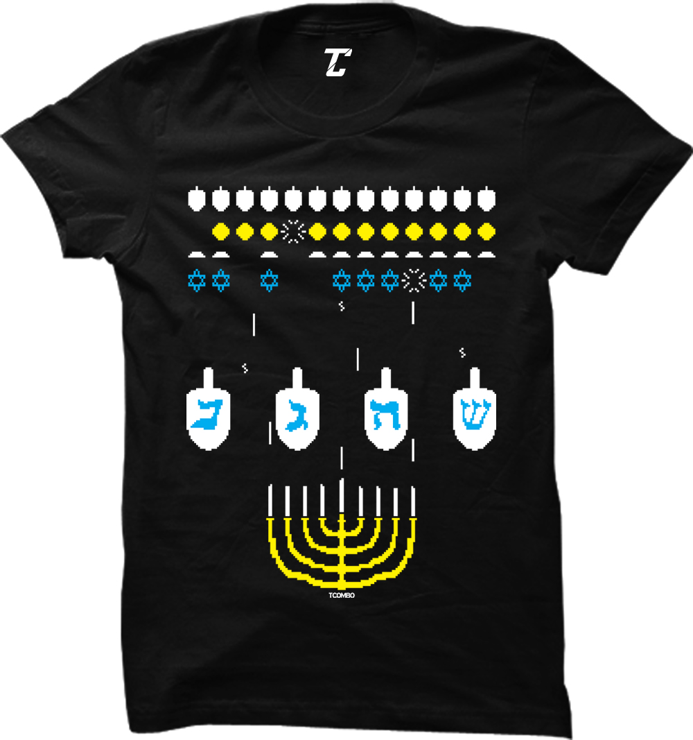 Hanukkah Retro Video Game - Dreidel Menorah Jewish Women's T