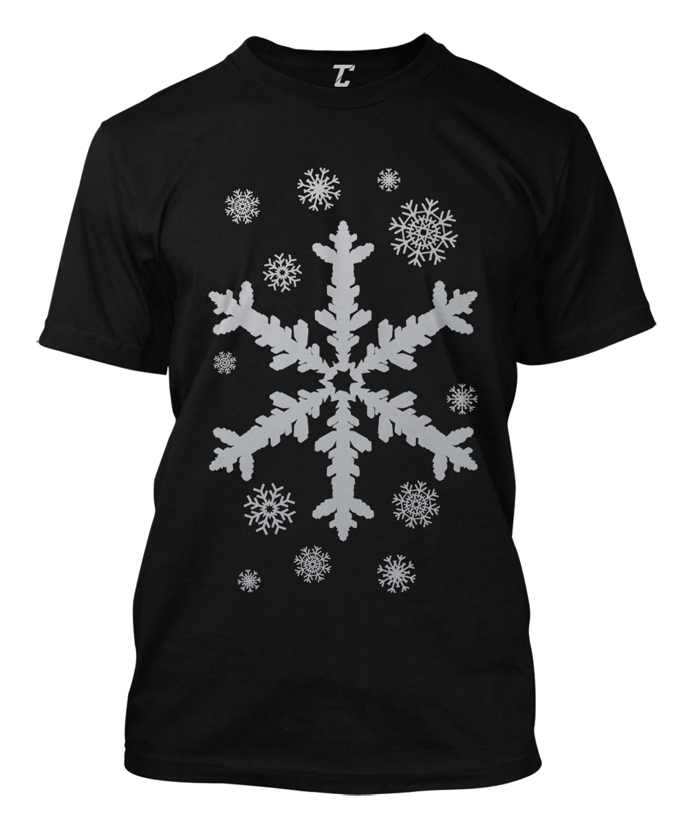 Silver Snowflakes – Christmas Winter Snow Weather Men’s T-shirt