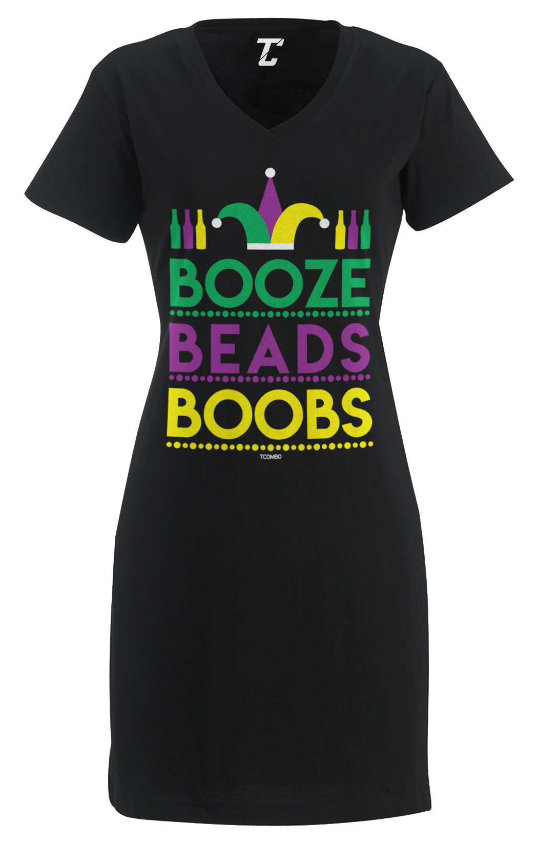 mardi gras t shirt dress Mardi Gras Parade Lines Embroidered T-Shirt Dress XS