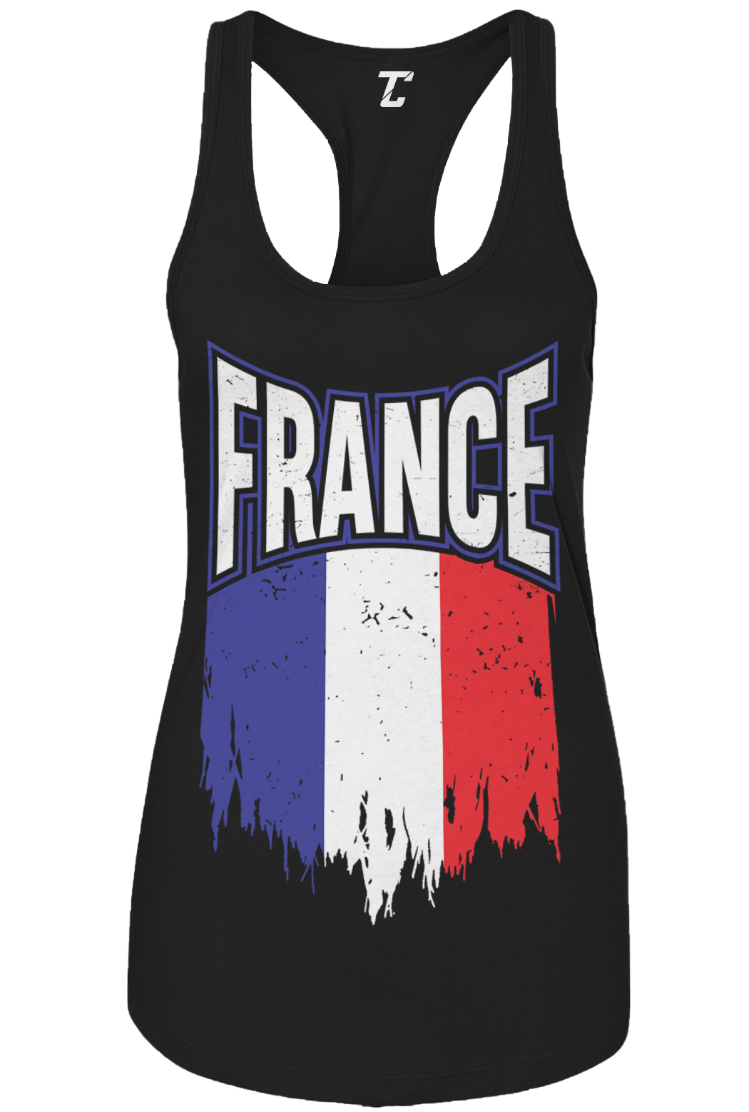 Torn France Flag – French Paris Heritage Proud Pride Women’s Tank