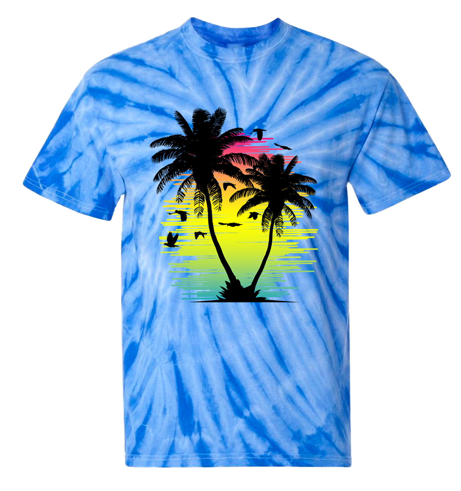 Retro Palm Tree Scenery - Beach Paradise Vacation Ocean