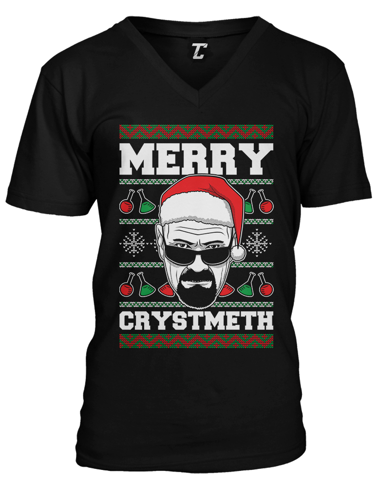 Merry Crystmeth – Crystal Parody TV Show Walter Jesse Unisex V-Neck T-shirt