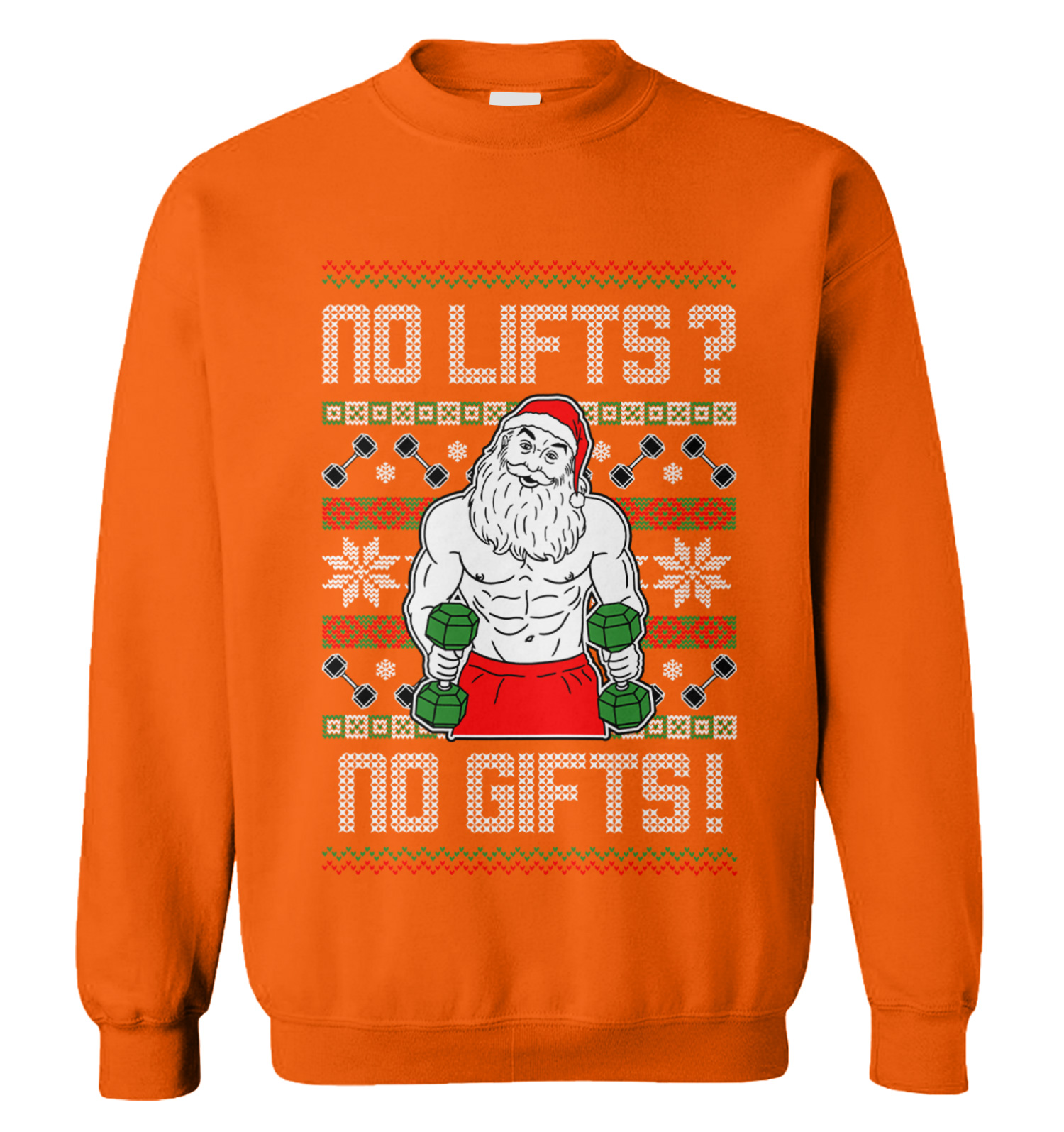  Santa Bodybuilding Santa Claus Bodybuilder No Lift No Gift  Sweatshirt : Clothing, Shoes & Jewelry