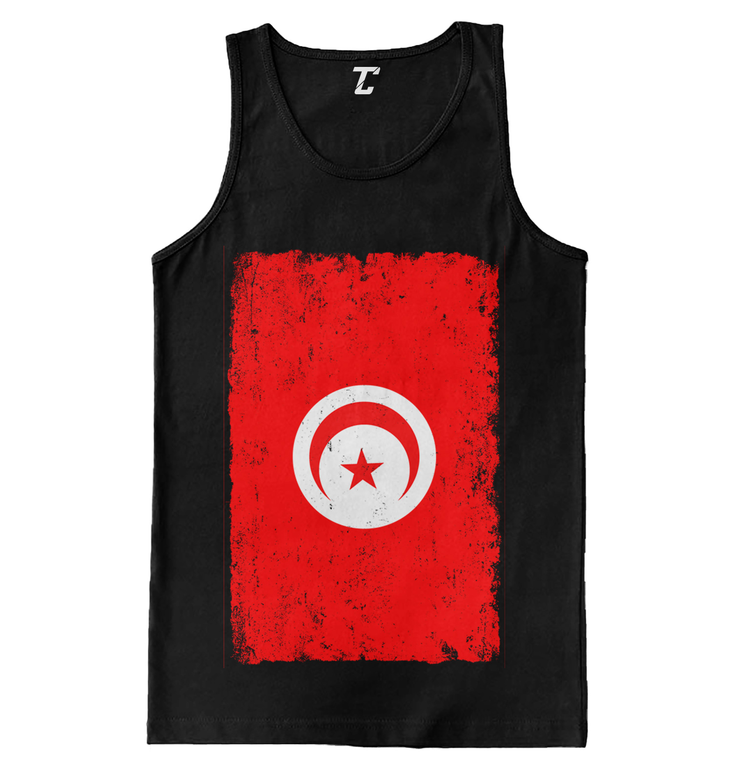 Distressed Tunisia Flag – Futbol Tunisian Country Pride Men’s Tank Top