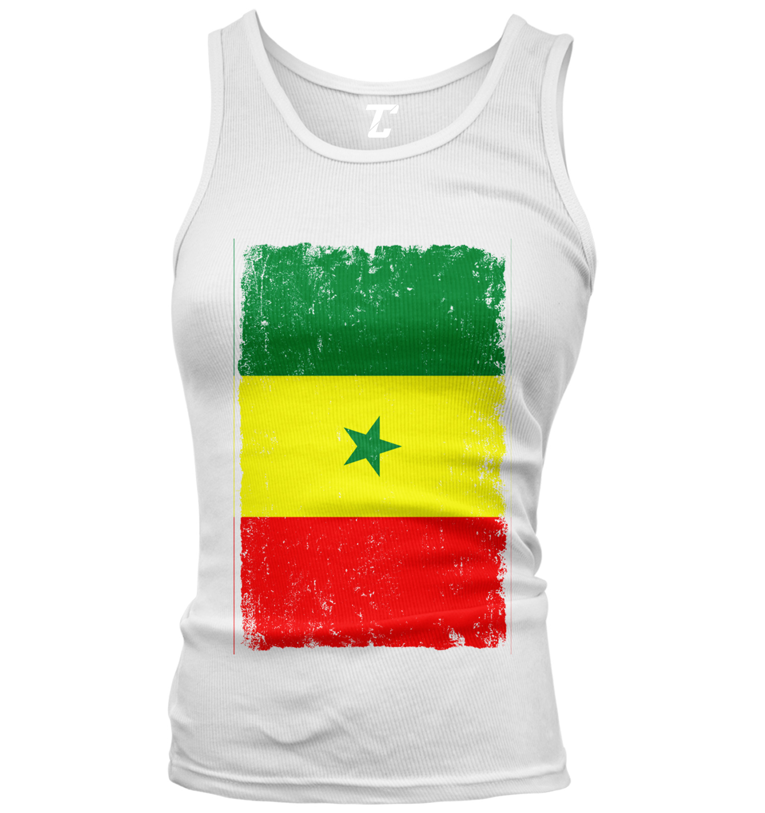 Distressed Senegal Flag - Futbol Soccer Country Pride Juniors Tank Top - Picture 3 of 3