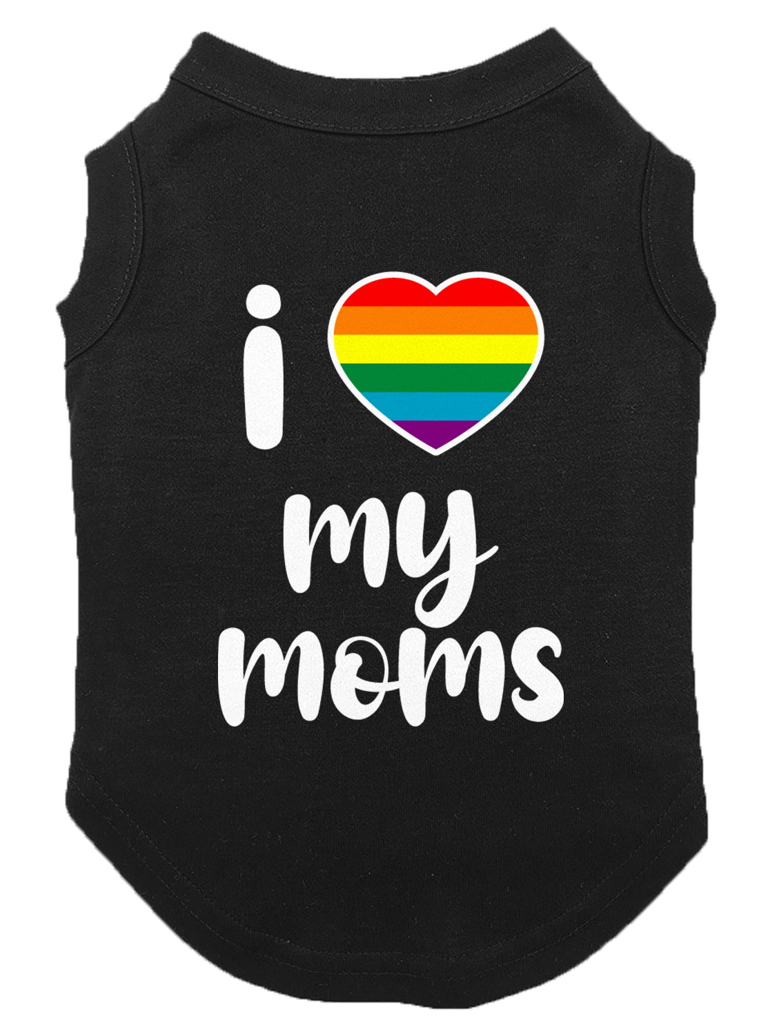 I Love My Moms - Heart Mommy LGBTQ Pride Month Lesbian Dog Shirt - Picture 9 of 16