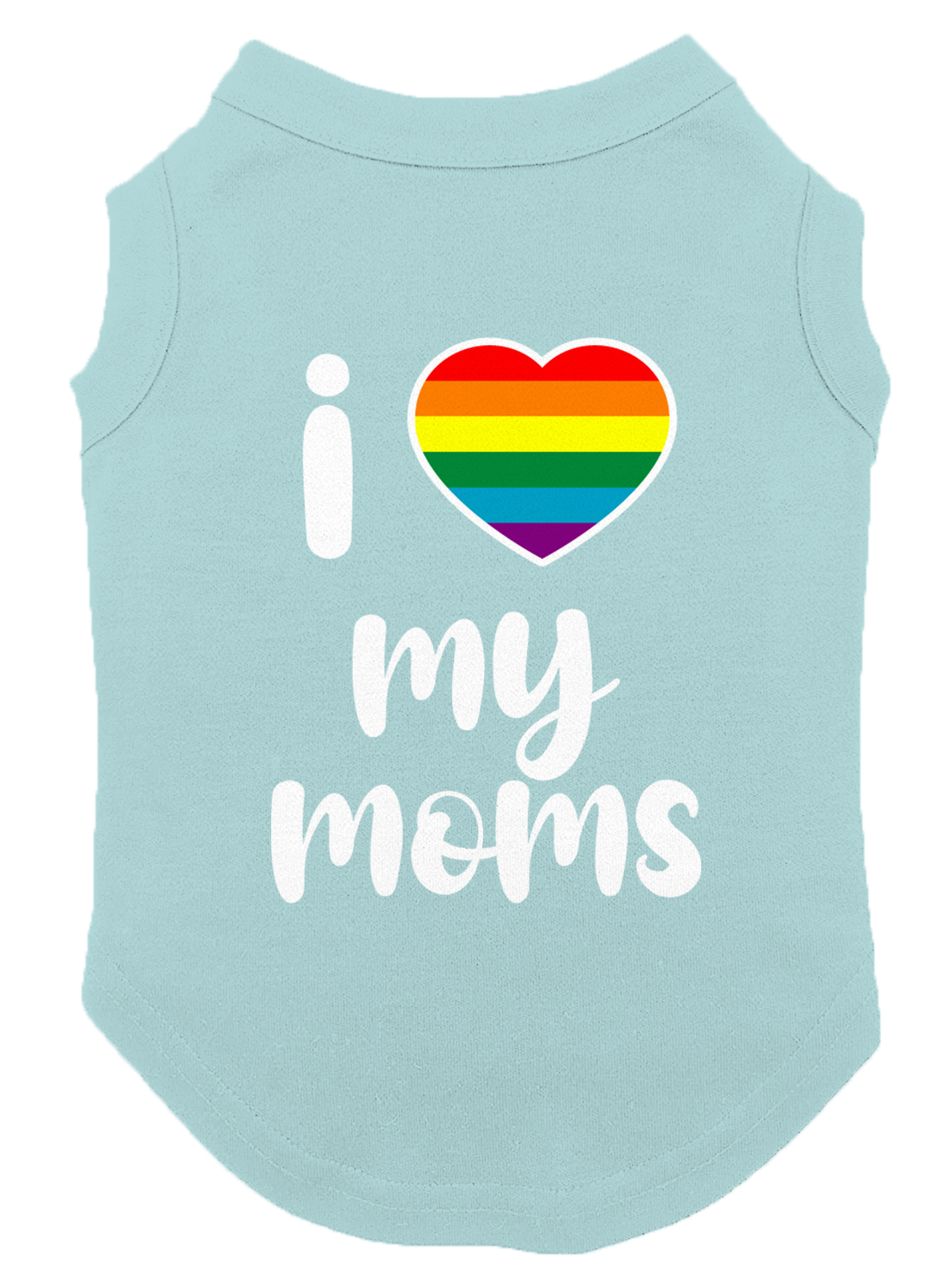 I Love My Moms - Heart Mommy LGBTQ Pride Month Lesbian Dog Shirt - Picture 10 of 16
