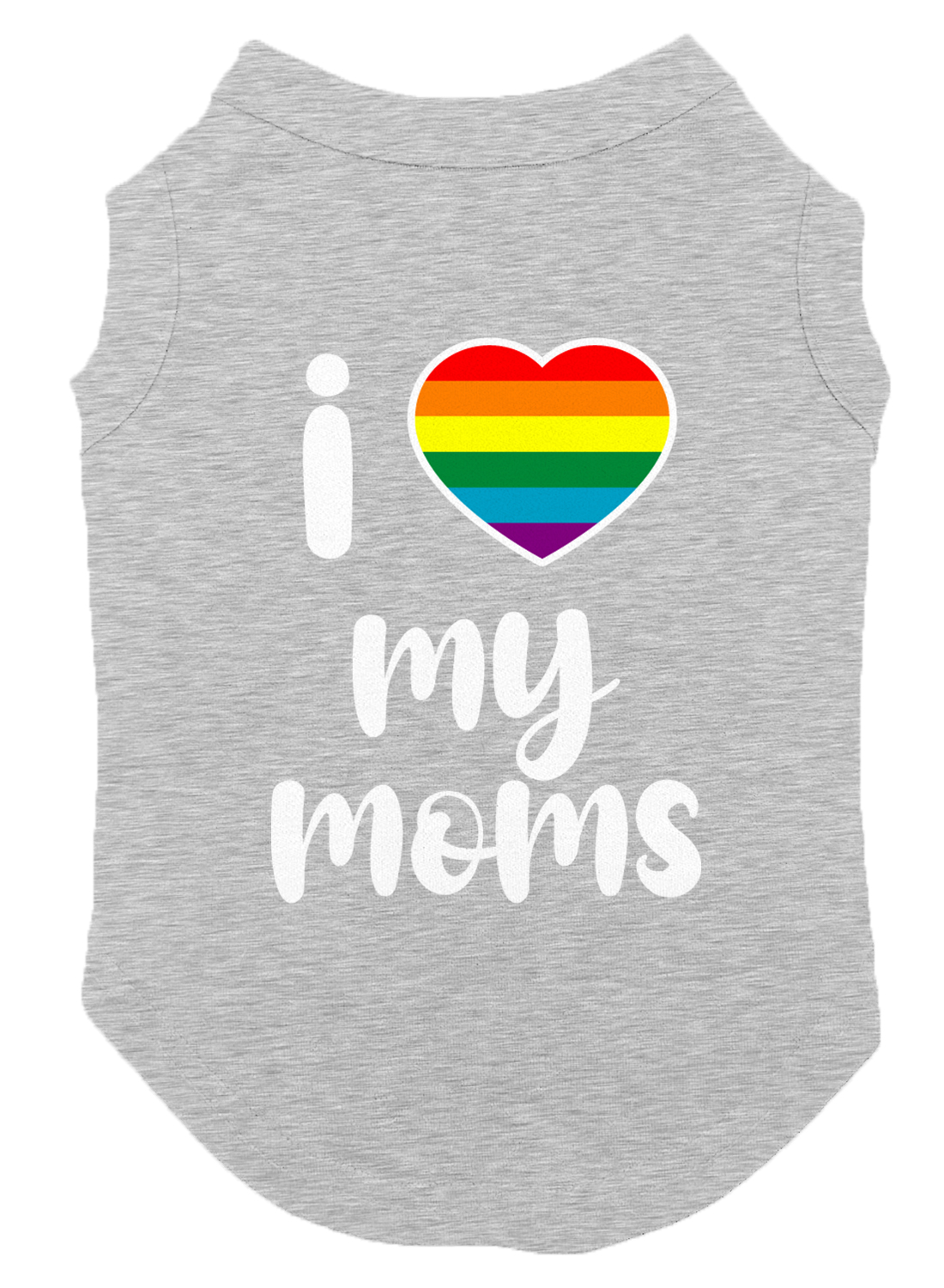 I Love My Moms - Heart Mommy LGBTQ Pride Month Lesbian Dog Shirt - Picture 11 of 16