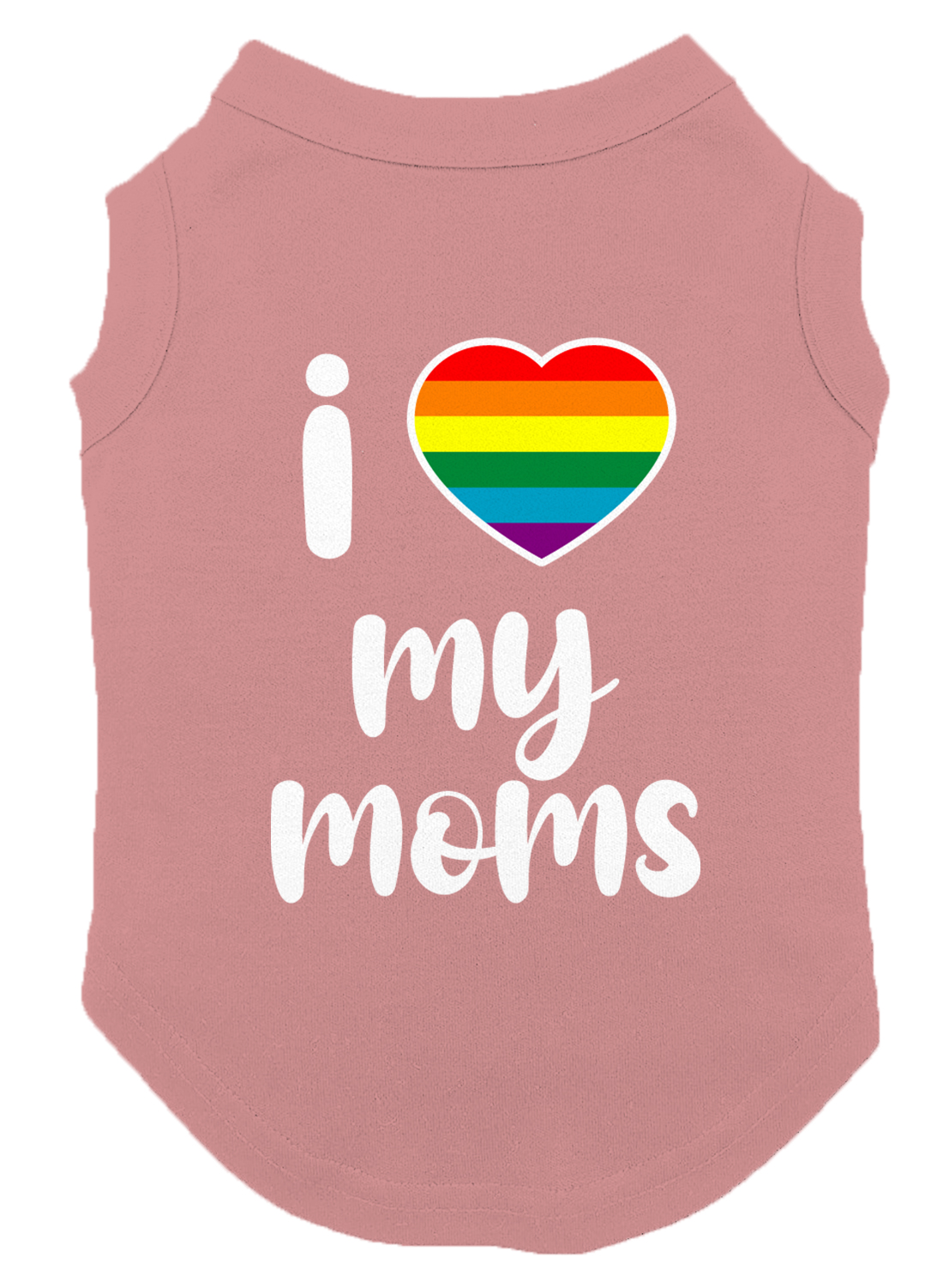 I Love My Moms - Heart Mommy LGBTQ Pride Month Lesbian Dog Shirt - Picture 12 of 16