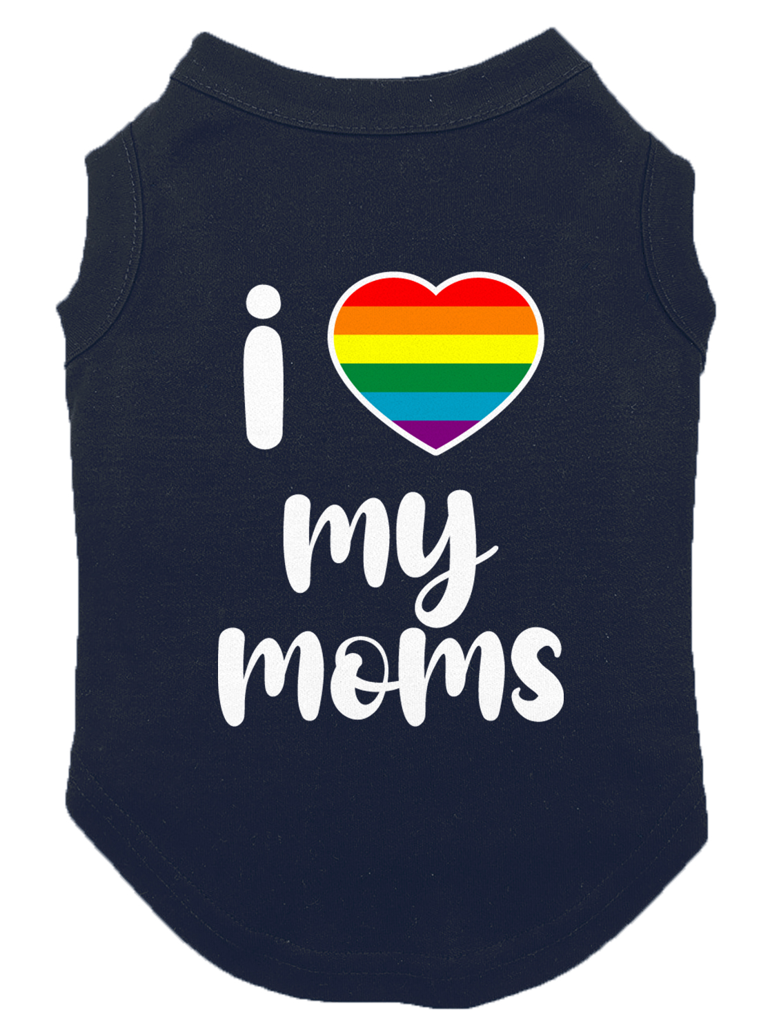 I Love My Moms - Heart Mommy LGBTQ Pride Month Lesbian Dog Shirt - Picture 13 of 16