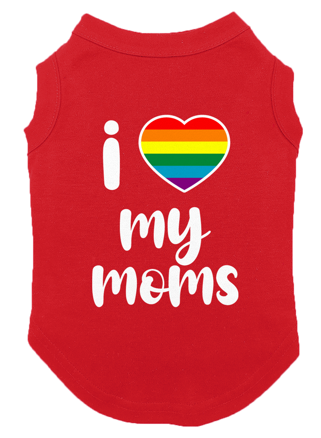 I Love My Moms - Heart Mommy LGBTQ Pride Month Lesbian Dog Shirt - Picture 16 of 16