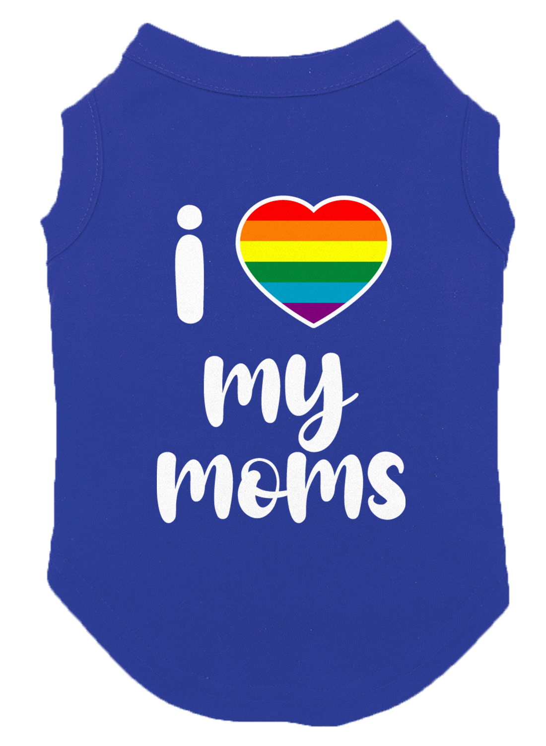 I Love My Moms - Heart Mommy LGBTQ Pride Month Lesbian Dog Shirt - Picture 15 of 16