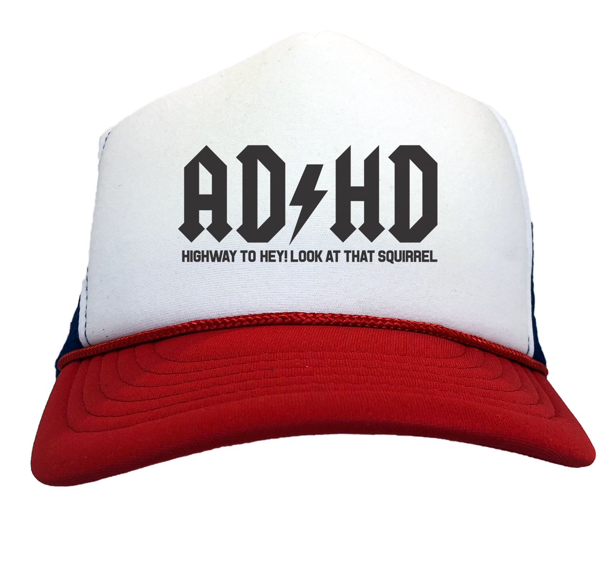 ADHD - Short Attention Span Band Parody Two Tone Trucker Hat - Picture 13 of 22