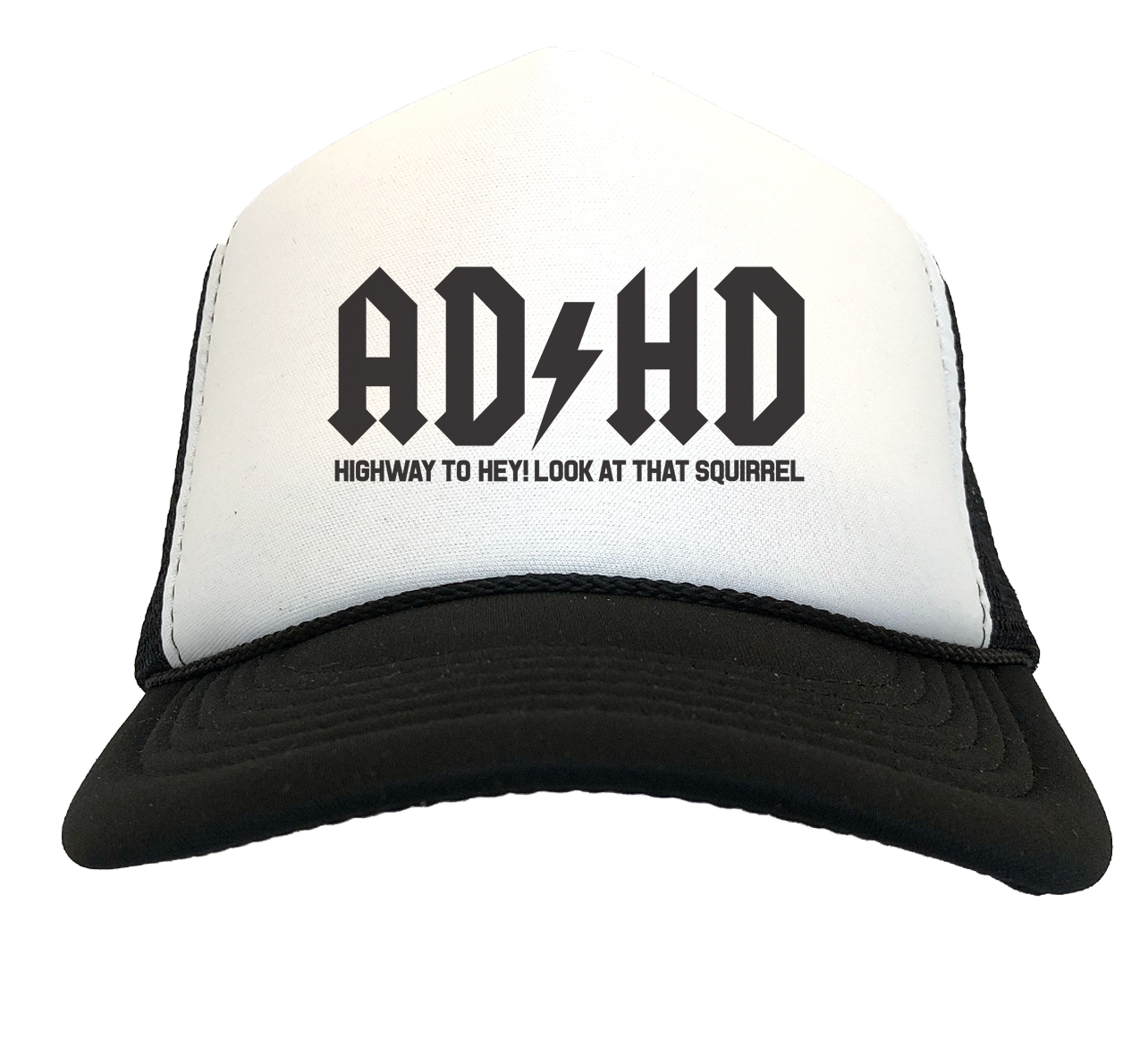 ADHD - Short Attention Span Band Parody Two Tone Trucker Hat - Picture 22 of 22
