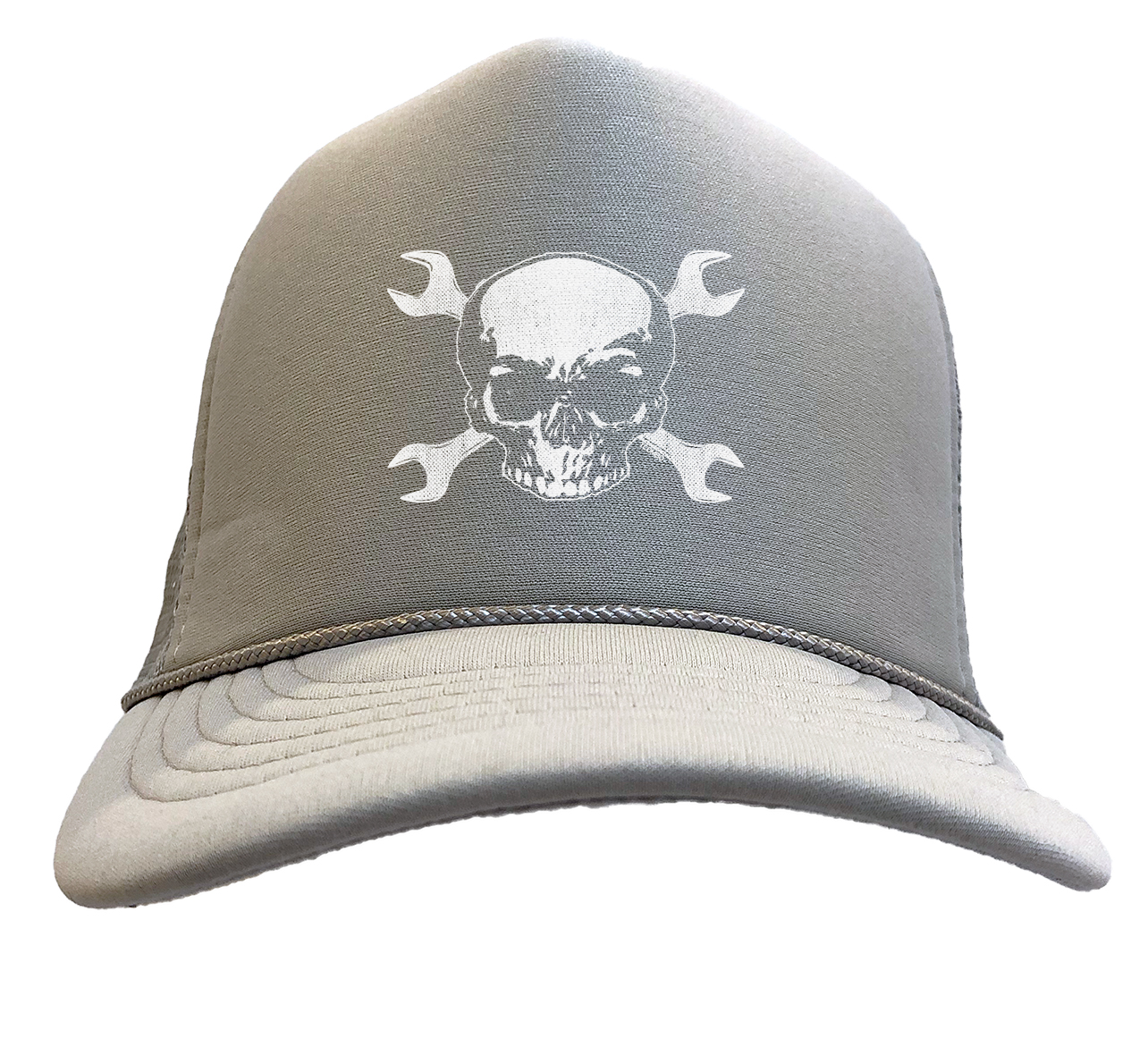 Skull with Crossed Wrenches - Mechanic Tools Solid Trucker