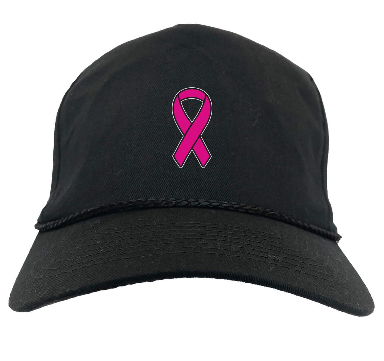 Breast Cancer Awareness Snapback Hat with Flat Brim | Fact Goods One-Size / Black/ Red