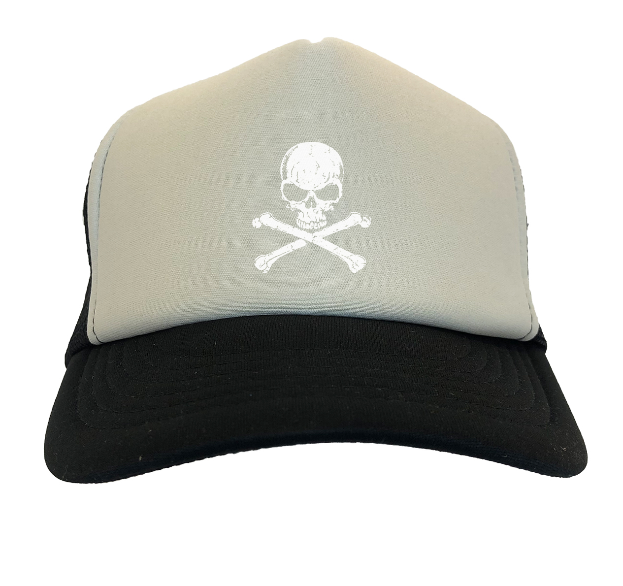 Skull and Crossbones - Pirate Dead Skeleton Icon Two Tone Trucker