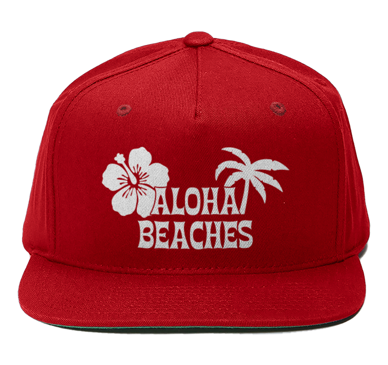 Aloha Beaches Tropical Paradise Hawaii Palm Trees Flat Brimmed