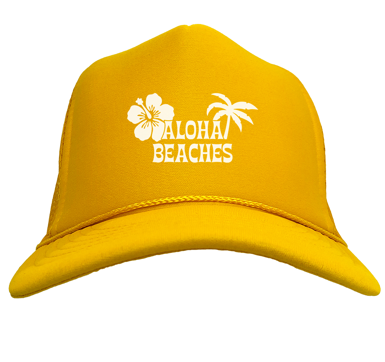 Aloha Beaches - Tropical Paradise Hawaii Palm Trees Solid Trucker Hat