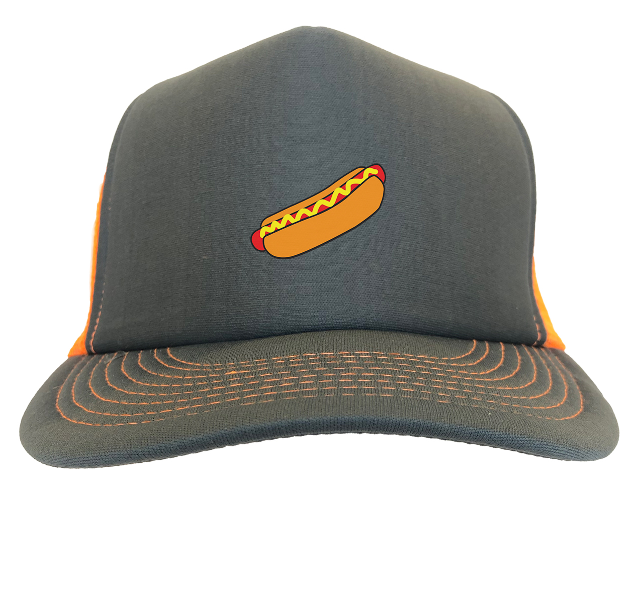 Hot Dog - Glizzy Weenie Emoticon Funny Meme Two Tone Trucker Hat - Picture 25 of 28