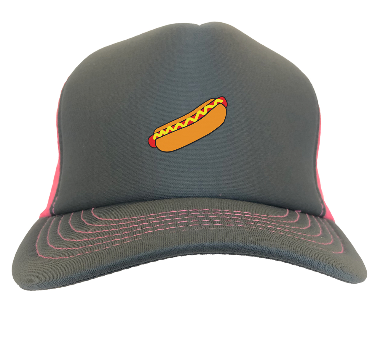 Hot Dog - Glizzy Weenie Emoticon Funny Meme Two Tone Trucker Hat - Picture 26 of 28