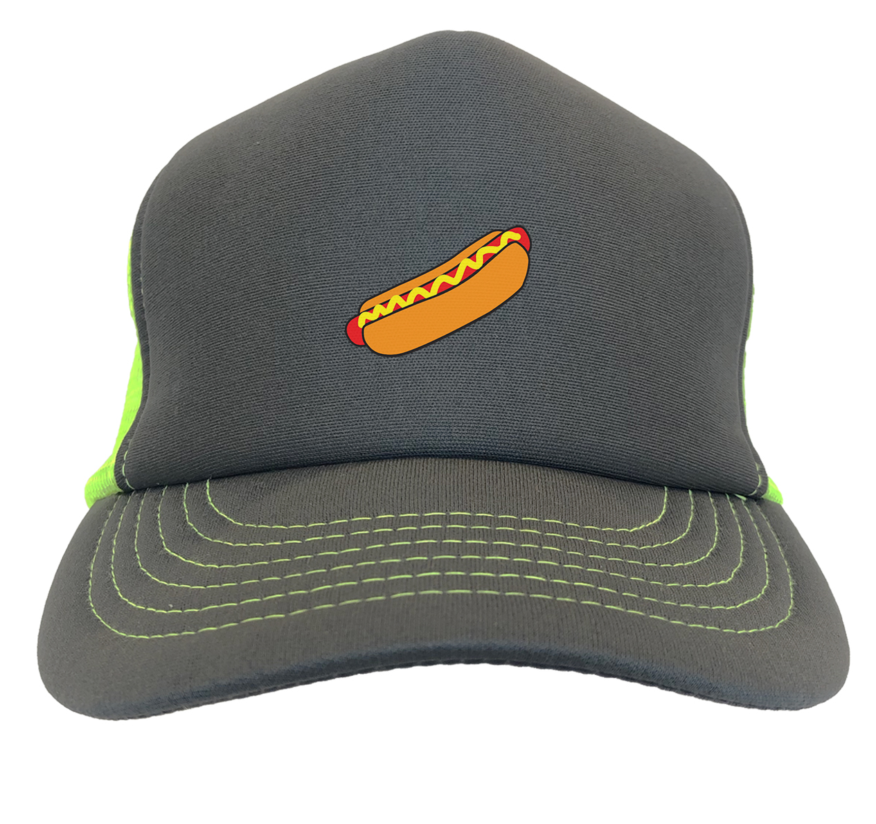 Hot Dog - Glizzy Weenie Emoticon Funny Meme Two Tone Trucker Hat - Picture 27 of 28