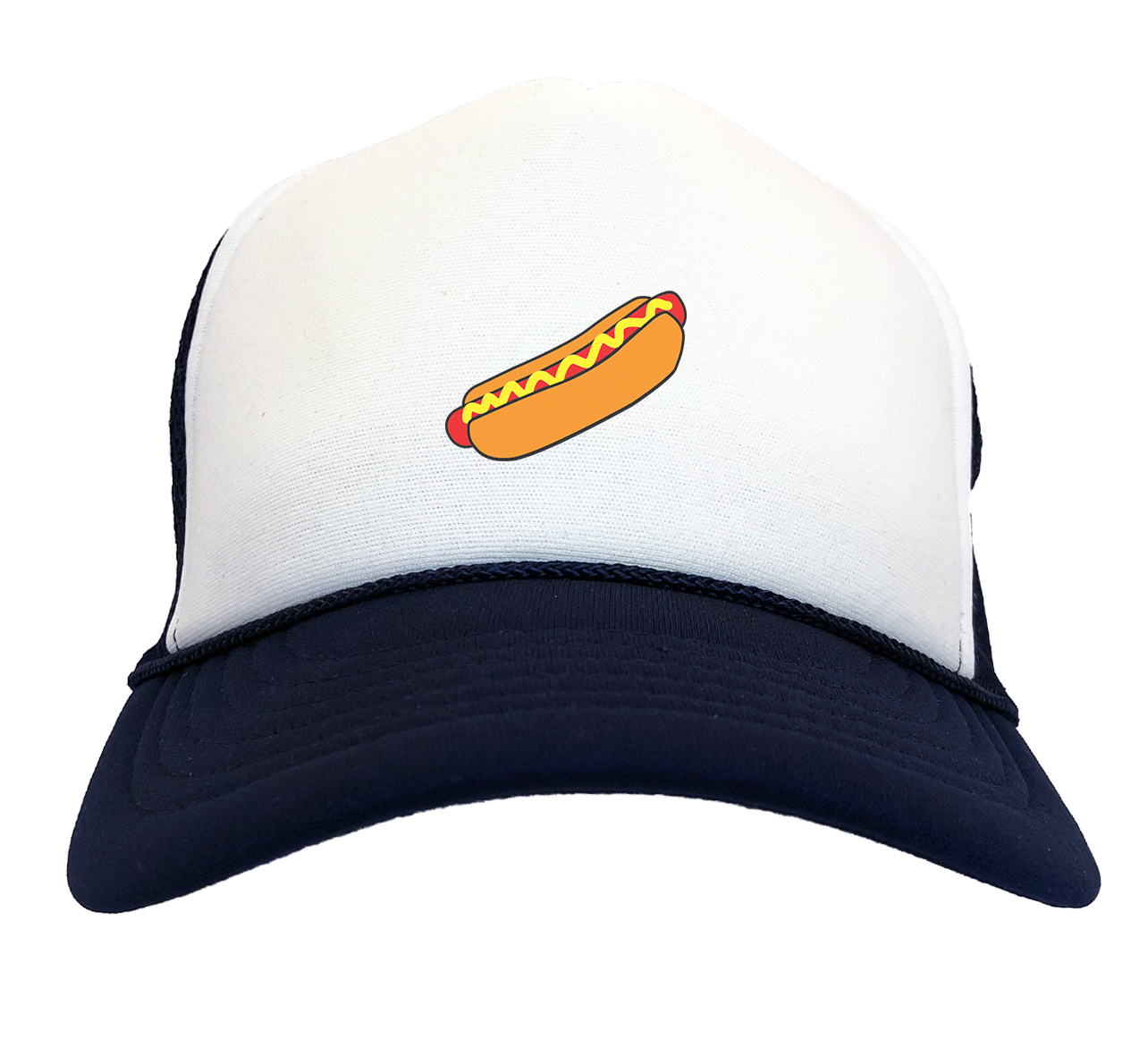 Hot Dog - Glizzy Weenie Emoticon Funny Meme Two Tone Trucker Hat - Picture 14 of 28