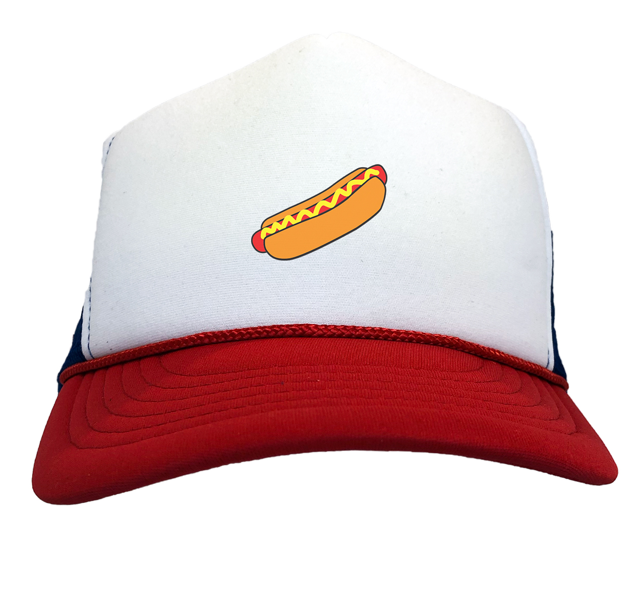 Hot Dog - Glizzy Weenie Emoticon Funny Meme Two Tone Trucker Hat - Picture 15 of 28