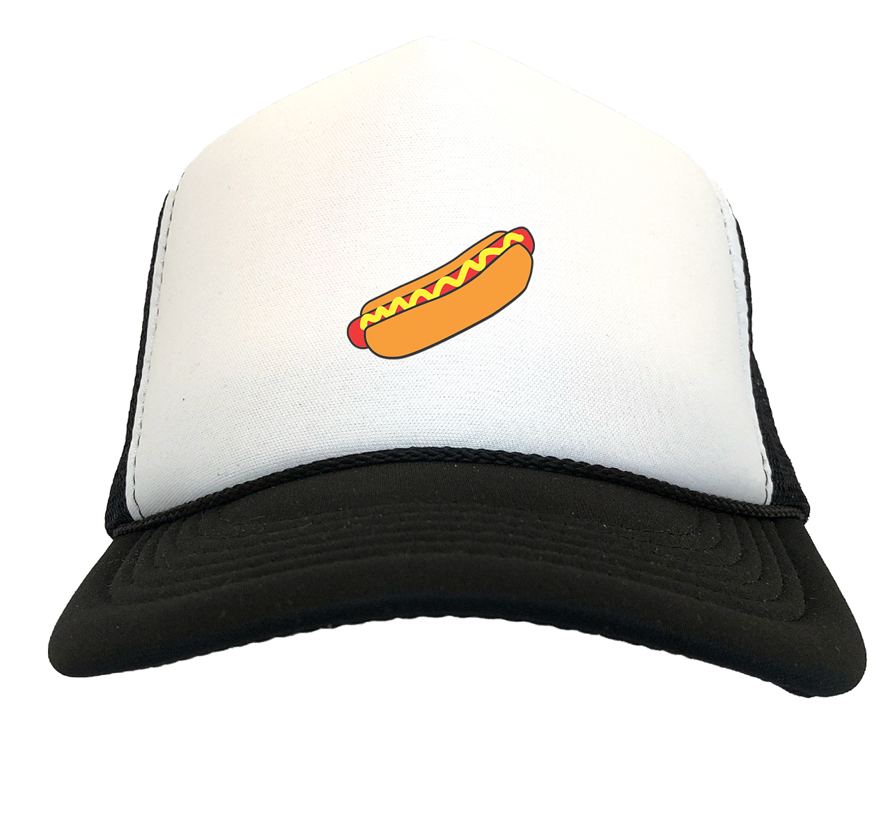 Hot Dog - Glizzy Weenie Emoticon Funny Meme Two Tone Trucker Hat - Picture 28 of 28