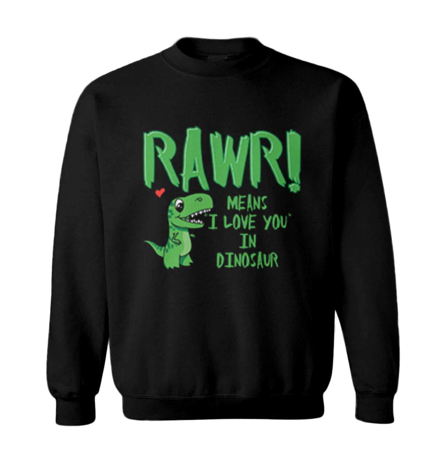 Rawr! - Means I Love You In Dinosaur Valentine's Day Toddler Crewneck Sweater - Picture 2 of 8